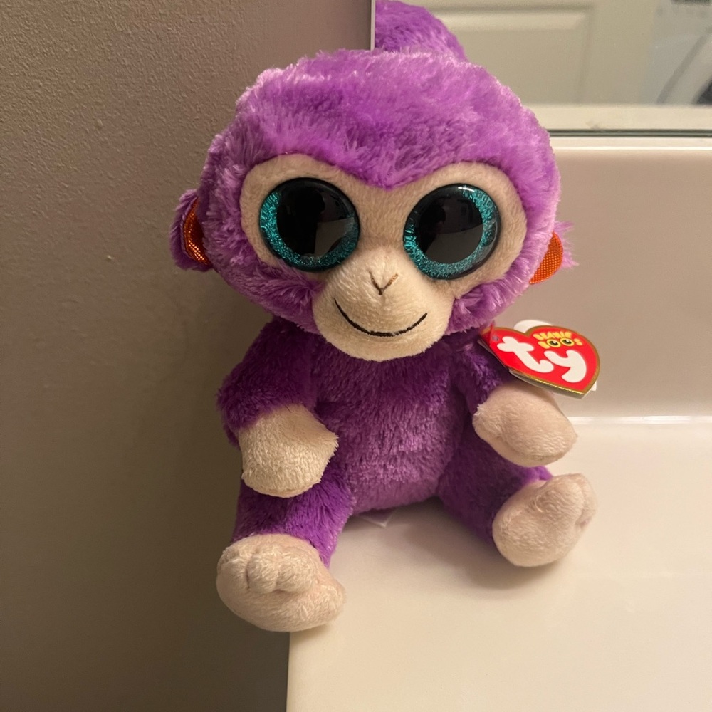 Ty beanie boos purple Monkey GRAPES NWT